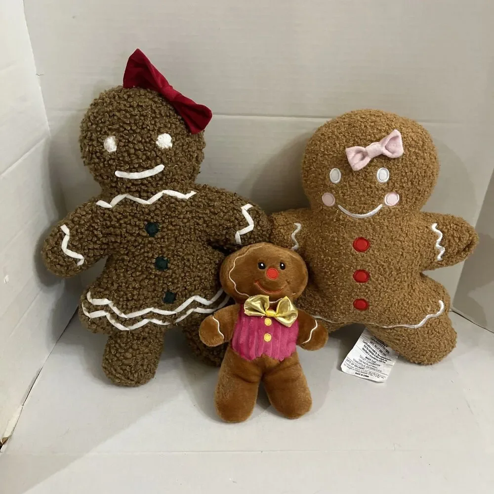 Mixed Lot Of Gingerbread Pillow Plush Christmas Cookie Decor Ms Spice